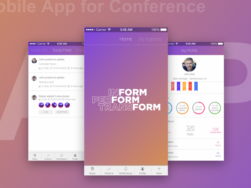 Conference Mobile App android conference event gif illustration interaction ios mobile people ui ux visual