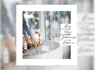 JJ Lotion mockup design ads bathroom bathtub beauty cosmetics frame graphic design handwritten font instagram feed instagram post letters mockup design product skin care skincare square