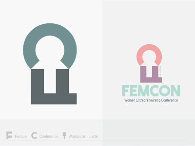 FEMCON Logo Design branding design conference entrepreneurship female graphic design letters logo design silhouette women