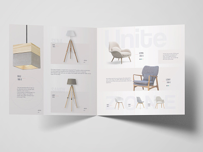 "UNITE" furniture brochure branding design brochure catalog furniture mockup