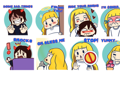 sample sticker pt.4 anime commision expressions icon illustration