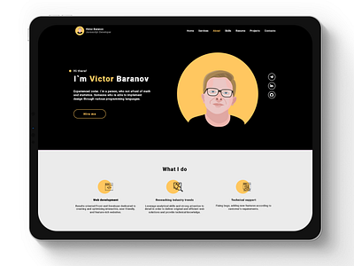 CV for JS Developer branding herosection illustrate jsdeveloper landingpage personalsite ui vector webdesign