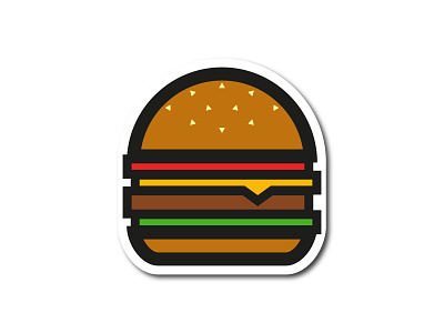 Hamburger flatdesign hamburger illustration sticker stickerdesign vector