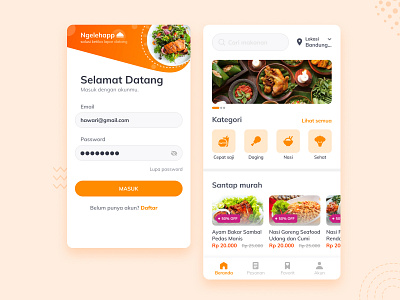 Ngeleh - Food App app design food app mobile app ui ux