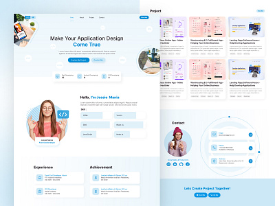 Landing Page Portfolio Developer design landing page landing page design landing page ui landing pages landingpage portfolio portfolio website ui ux website