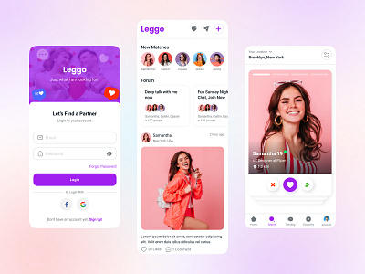 Leggo App - Social Media Dating Platform app dating dating app datingapp design forum mobile app social media design social media ui socialmedia ui ux