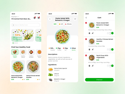 Foody - Healthy Food Delivery Platform app design food app food delivery food delivery app healthy healthy food healthy food app healthy food delivery mobile app ui ux