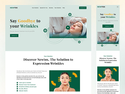 Newtox - Treatment Landing Page beauty beauty web design landingpage ui ux website