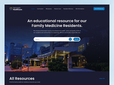 Hennepin Health Care - Medical Education Resources Platform design health healthcare hospital landingpage medical ui ux website