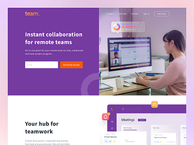 TeamApp - Instant Collaboration Remote Teams Landing Page collaboration landingpage remoteteams ui ux website