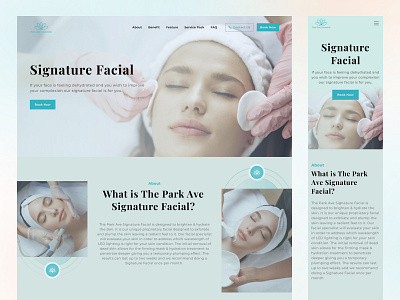 Signature Facial Landing Page beauty design facial landingpage signature facial treatment ui ux website