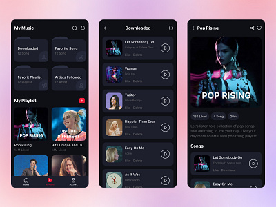 Virgin Music App - Music Platform app design mobile app music music app music player song song player ui ux