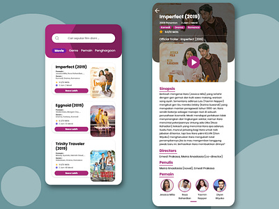 Bioscoop - Tentang Film Indonesia design mobile app ui ux