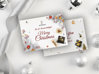 Christmas Holiday Thank you cards card christmas december dinner elegant gift elegant flyer gold holiday invitation holiday invitation merry christmas postcard