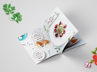 Simple and Fresh Menu Brochure branding card design flyer illustration logo modern postcard