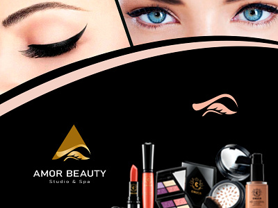 Amor Beauty Logo Eyebrow Brand branding card clean design elegant flyer logo modern postcard