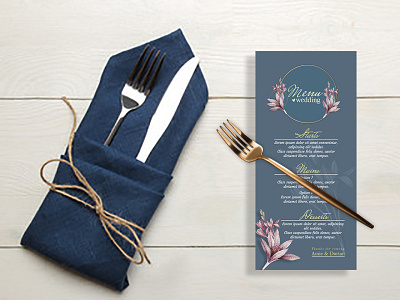 Minimal wedding menu template