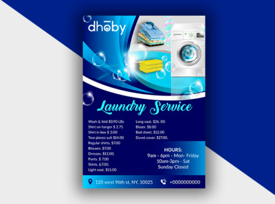Laundry Service Flyer branding card design flyer logo modern postcard
