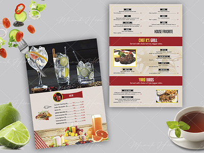 design all sized restaurant menu flyer