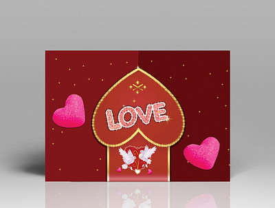 Happy Valentine's Day Card with Hearts abstract angel antique arrow art background beautiful border card couple cupid day decorative design girl heart holiday i icon love