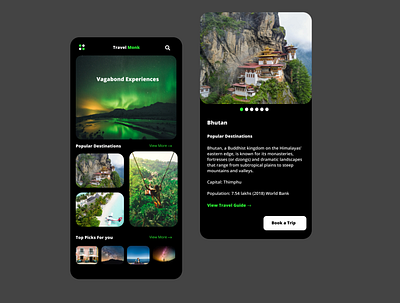 Travel Monk App app design booking app brand design branding cleanui travel app travelling ui uidesign