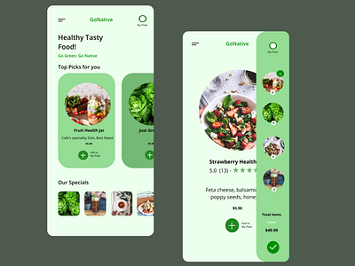 GoNative Food App app design brand design brand identity cleanui food app ui uidesign uidesigner visual design