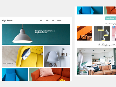 Interiors Web Home Page Design app design brand design branding cleanui design homepage homepagedesign landing design ui uidesign visual design webdesign website design