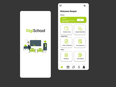 DigiSchool e-learning Platform Concept for Schools app design brand design design ui uidesign uidesigner visual design