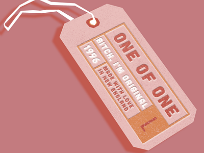 One of One, B bazzi bazzi lyrics branding cheeky clothing tag graphic design illustration love minimal design mockup new england pink singles day tag vector vintage