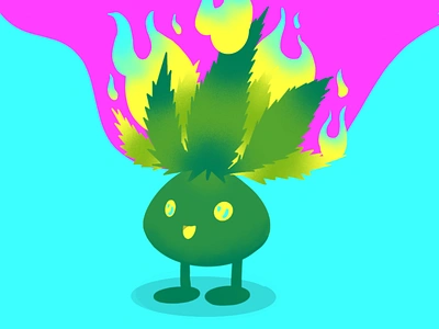 Herbie, the Oddish colorful fanart gradients graphic design illustration marijuana oddish pokemon procreate procreatenanimation psychadelic stonerart trending2020