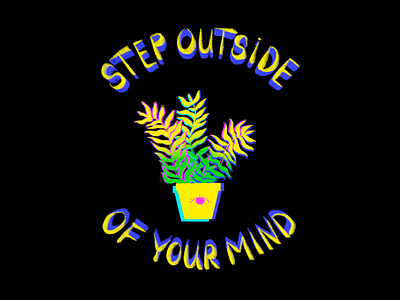 Dancing Leaves animation colorful dancing leaves gif gradients lettering loop motion graphic plant life plants procreate 5x psychadelic shrooms spiritual art step outside of your mind third eye trippy art typography
