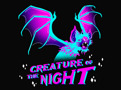 Creature of the Night autumn bats design fall gradients graphic design halloween illustration lettering lettering art october spooky streetart typogaphy
