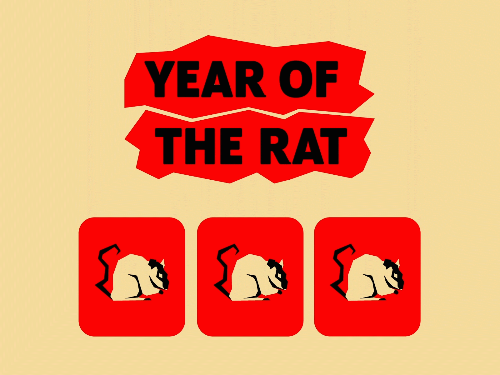 Happy Year Of The Rat animation asian color palette design gif illustration lunar new year mograph motion design motion graphic vector year of the rat