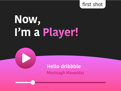 Hello dribbble! debut design dribbble first shot hello dribbble pink player purple