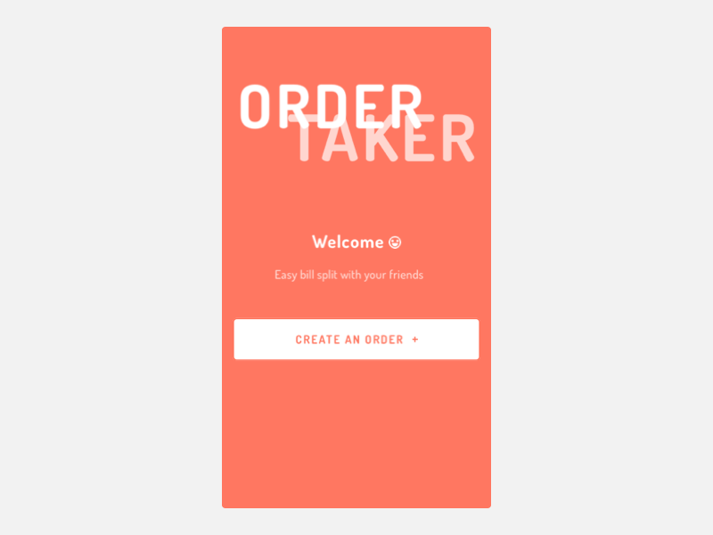 Order Taker interaction interface interface design mobile order prototype ui