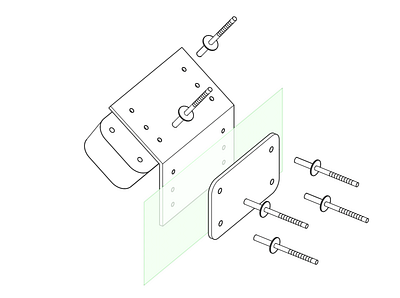 Sensor installation c4d cinema 4d exploded exploded view ikea isometric isometry line outline sketch and toon stroke