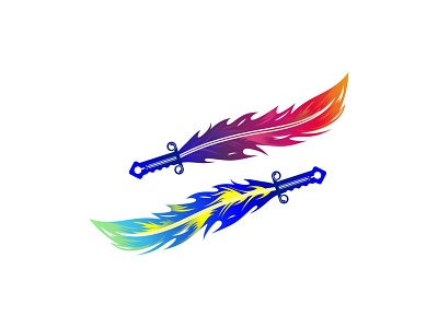 Feather Sword branding cute design feather icon illustration logo sword sword logo vector