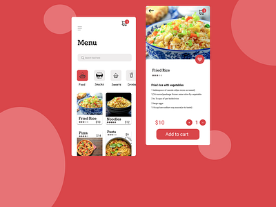 food and drink menu dailyui dailyui043 ui