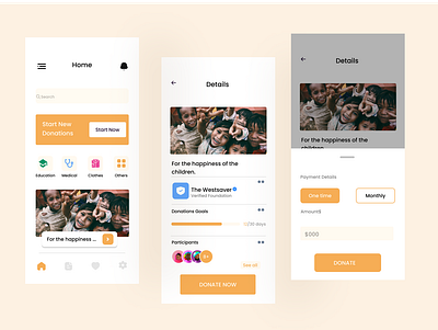 Donation App design donation ui uidesign