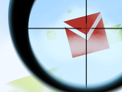 Kill Spam blur cloud crosshairs email filtering gun message scope sky