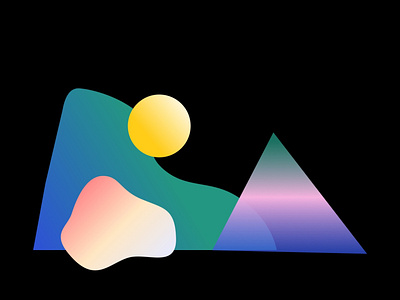 Channeling the 90s design gradient layers logo shapes vector web