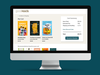 Goodreads Cart and Checkout Page books cart checkout colors design goodreads