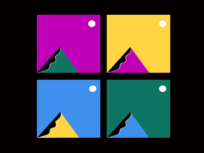 We're all looking at the same moon. atlanta bauhaus colorblock colors design geometric illustration shapes vectors