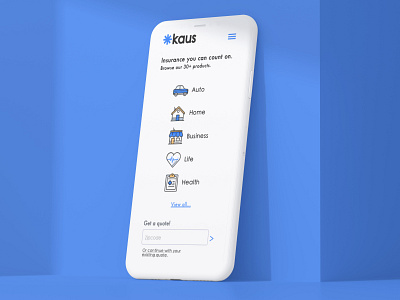 Kaus Insurance Rebranding and UX Design branding design icon insurance logo mobile typography ui ux