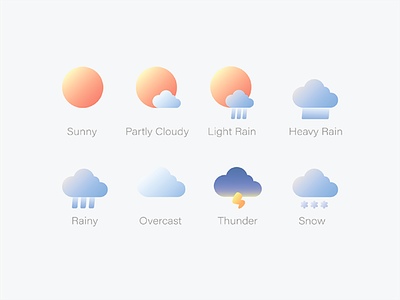 Weather icon set app cloud design icon icons illustration snow sun ui ux weather wind