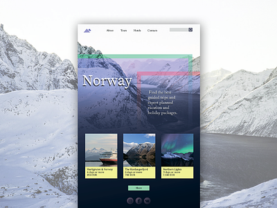 Norway landing landing page norway travel ui webdesign website