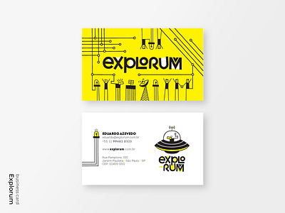 Explorum Educacional business card businesscard businesscards color education educational eletronic fun hightech people spaceship tiny