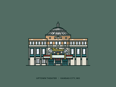 Uptown Theater architectural architectural design architecture building design illustration kansas city landmark landmarks minimal uptown uptown theater