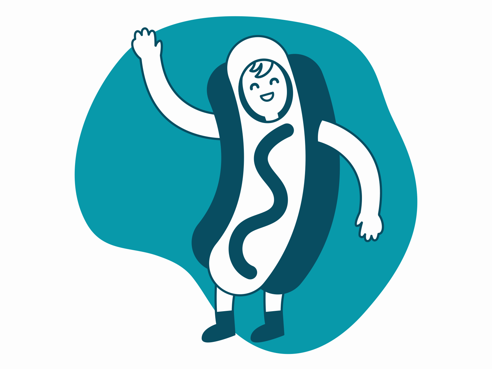 Hotdog Guy animation cute hotdog illustration silly vector wave