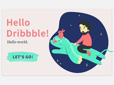 Hello Dribbble! debut dribbble first shot hello illustration london uk vector